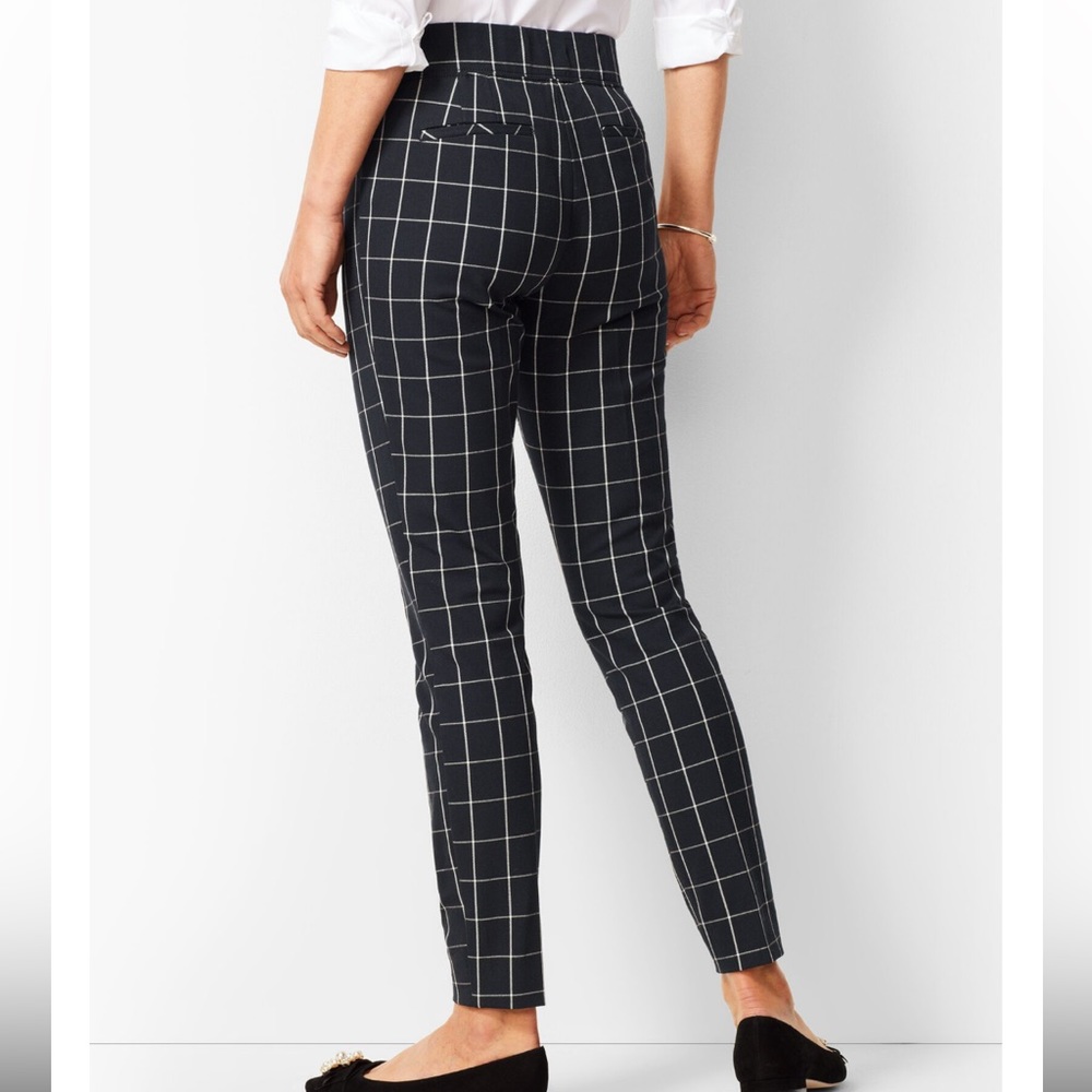 Bi-Stretch Pull-On Pant in Window Pane Plaid Pant - Picture 3 of 6